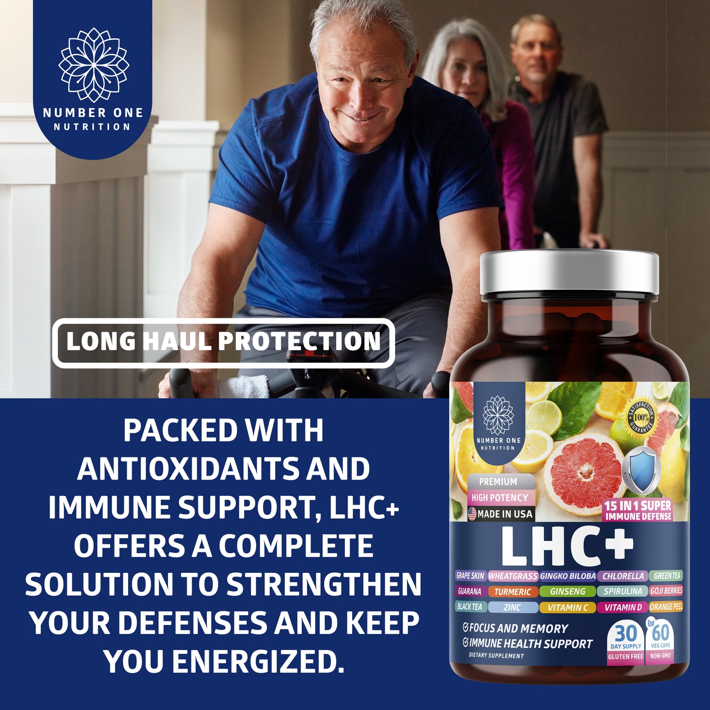 LHC+ Long Haul Covid Supplement with 15 Powerful Ingredients, 60 Caps