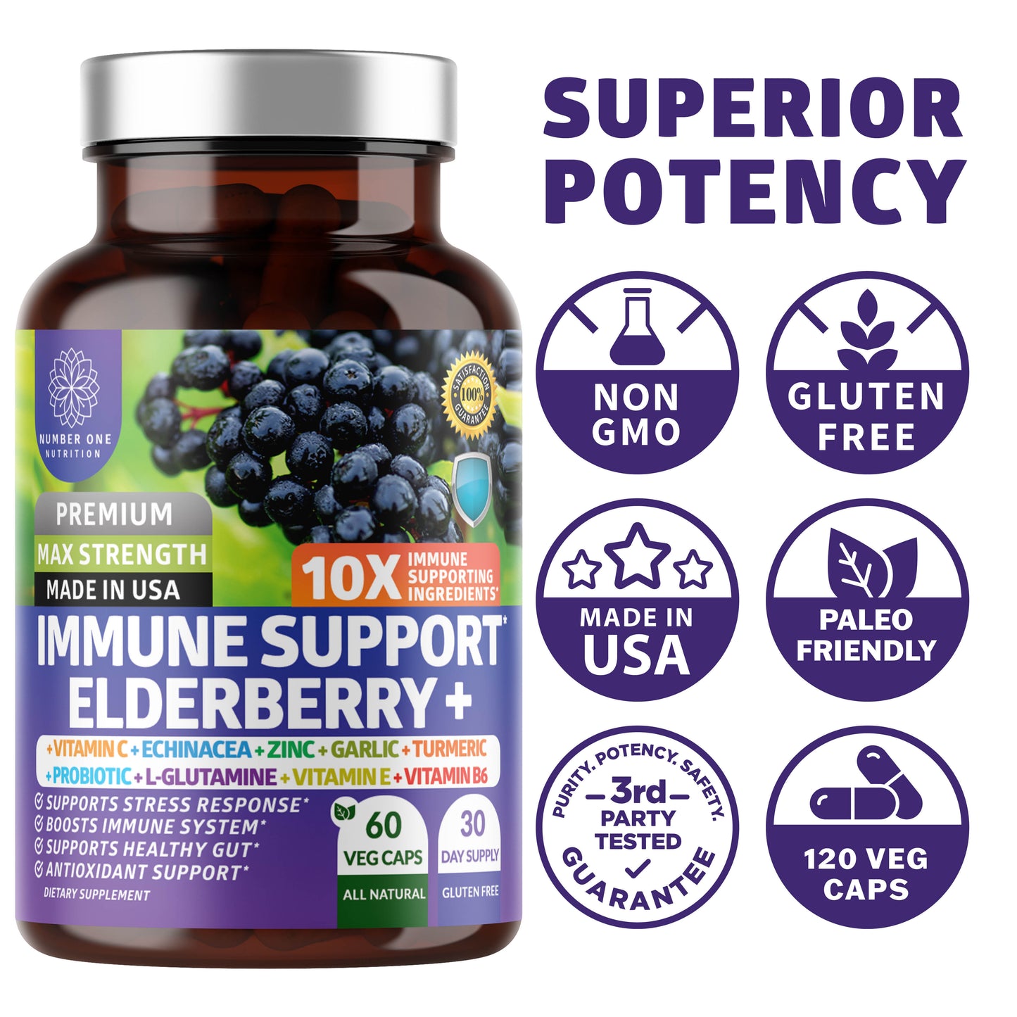 10 in 1 Immune Support Booster, 60 Veg Caps