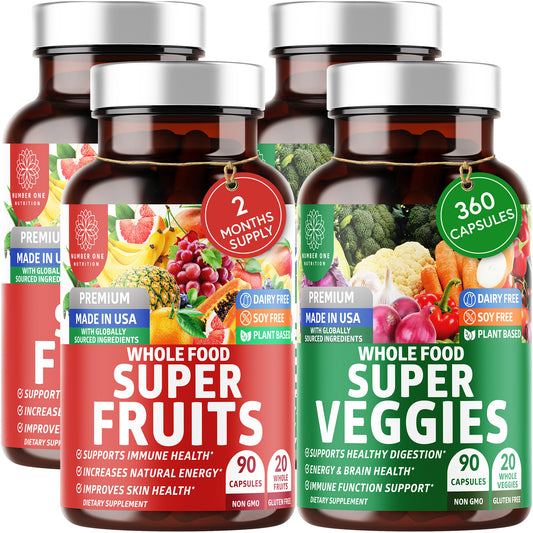 4-Pack Super Fruits & Veggies Supplement, 360 Caps