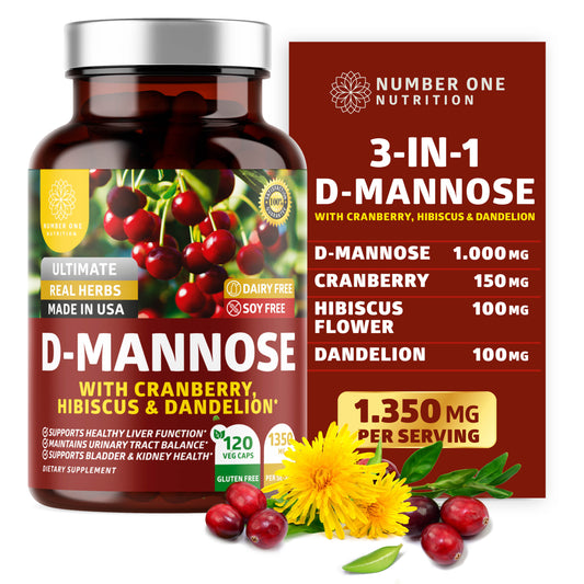 D-Mannose with Cranberry and Dandelion, 120 Veg Caps