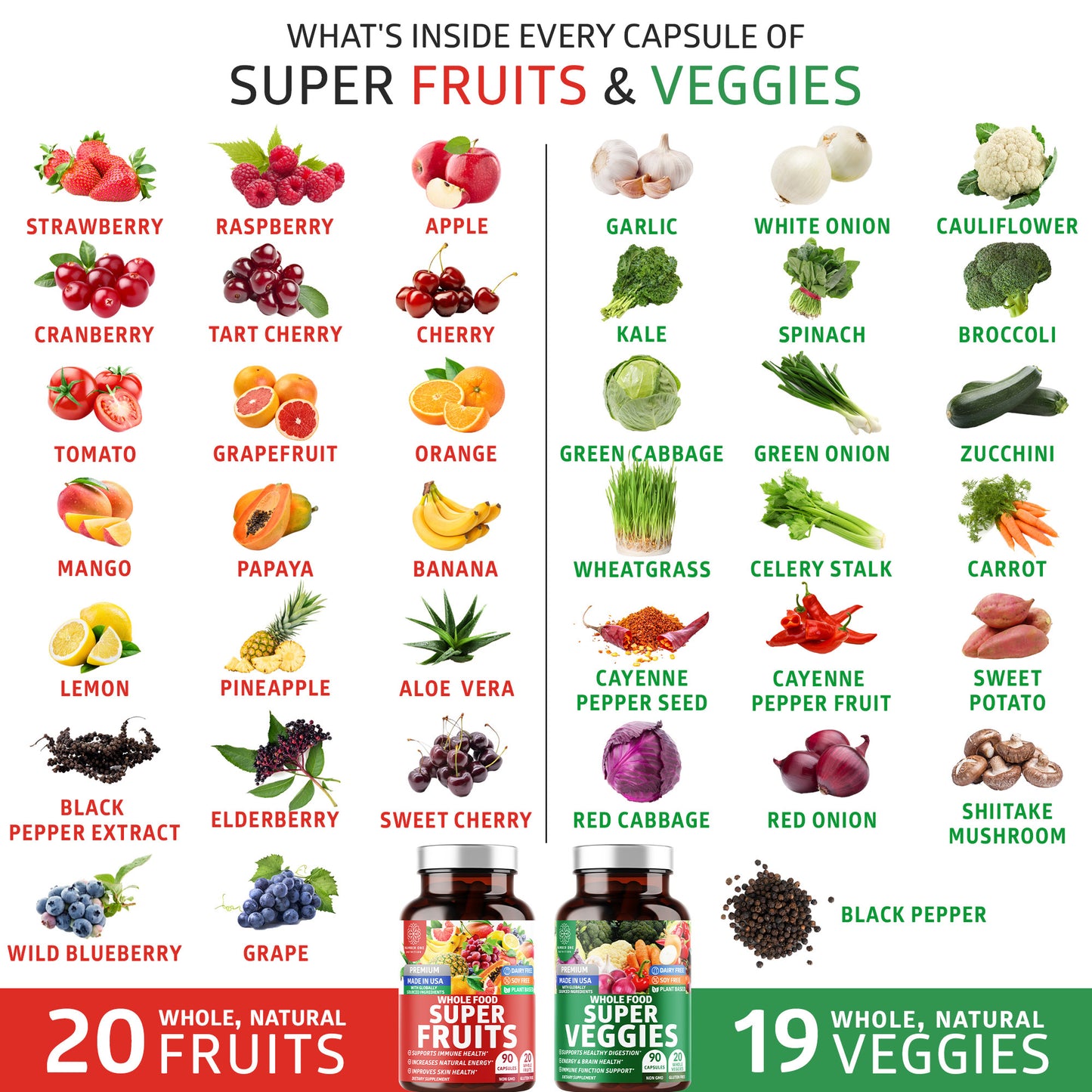 2-Pack Super Fruits & Veggies Supplement, 180 Caps