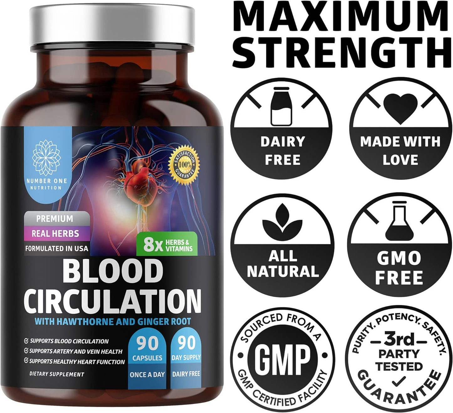 Blood Circulation Supplement, 90 Caps