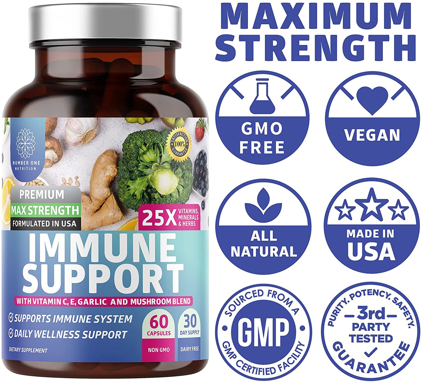 25-in-1 Immune Support Supplement, 120 Caps