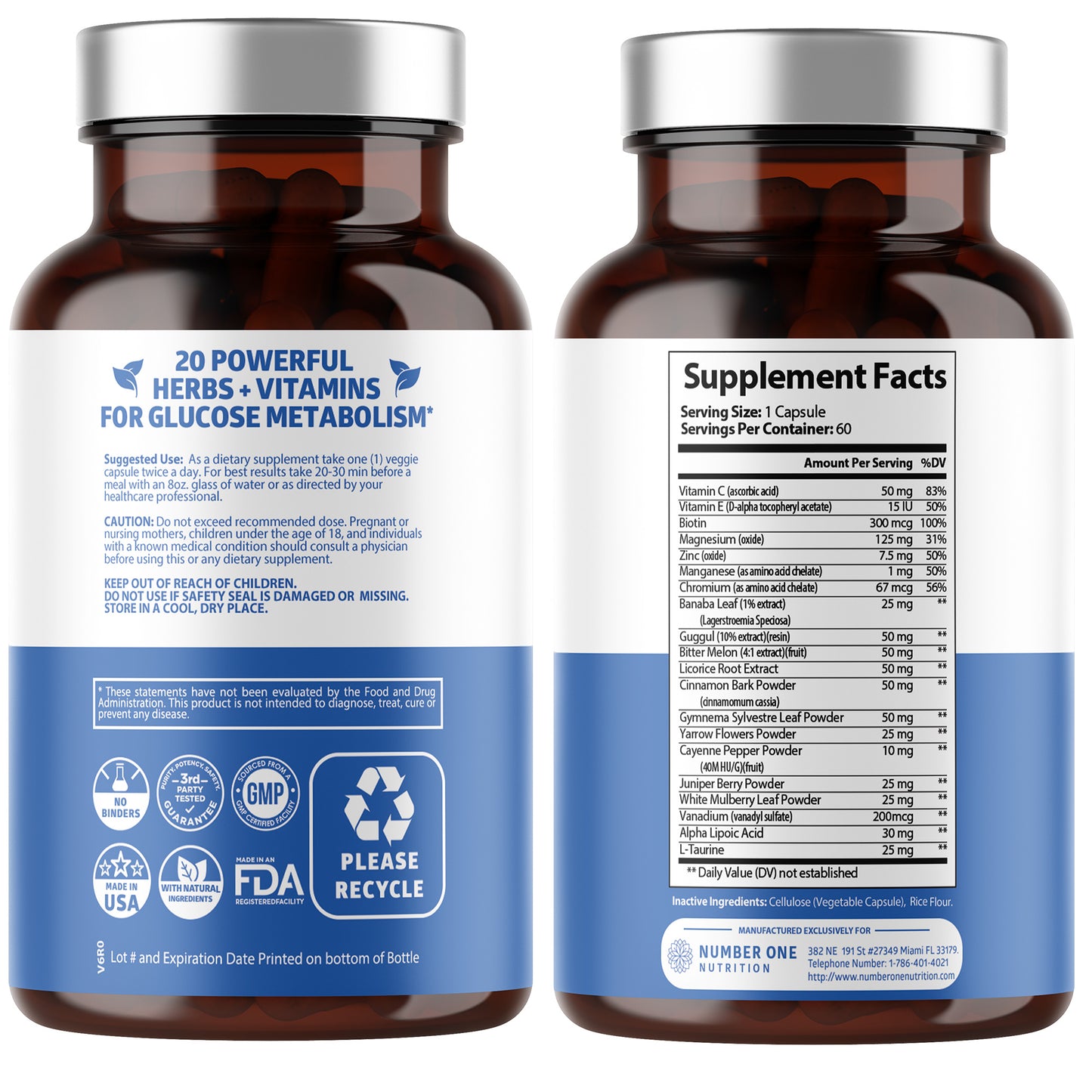 Blood Sugar Support with Cinnamon and Mulberry, 60 Caps